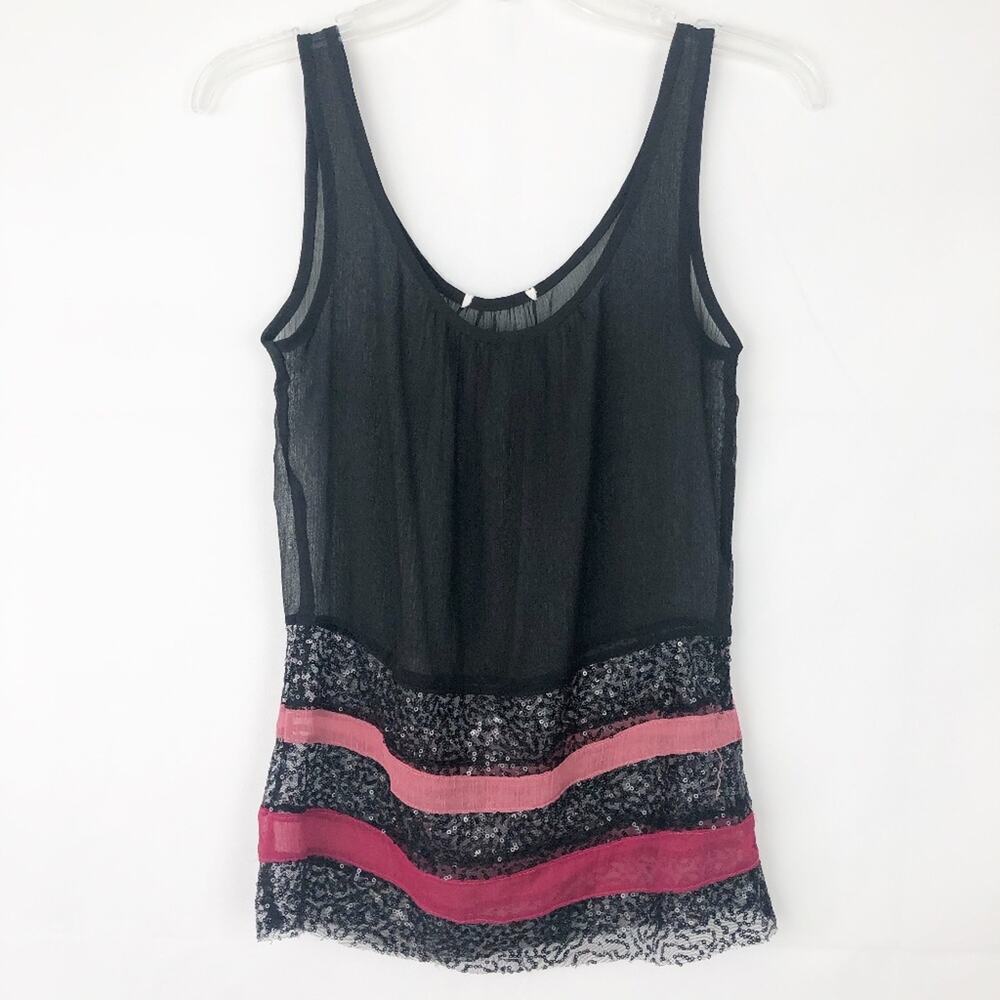 Sheer Sequin Top Womens Small Mesh Lightweight Fairygoth Coquette Night Out Chic